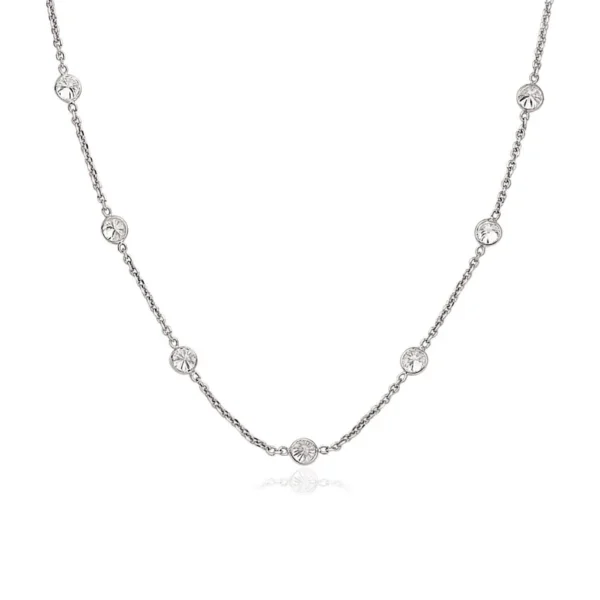 14k White Gold CZ By the Yard Long Links