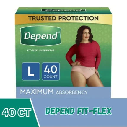 Click to expand Depend FIT-Flex Incontinence Underwear for Women, Disposable, Maximum Absorbency, Large, 40 Count