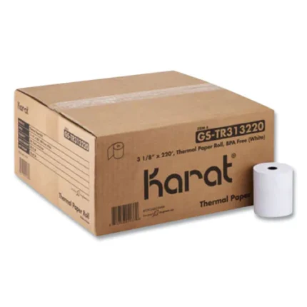 Click to expand Thermal Paper Rolls, 3.13" X 220 Ft, White, 50 Rolls/carton